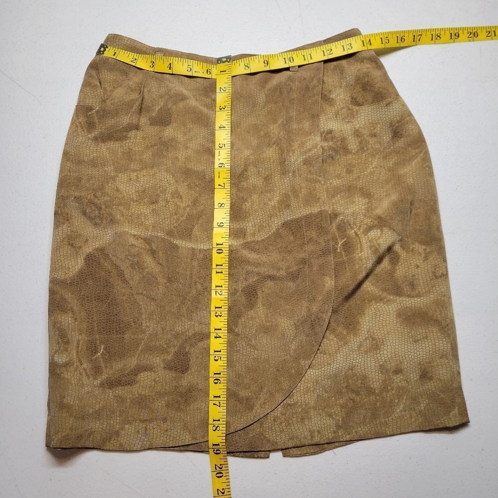 Vintage Silk Snakeskin Print Cropped Jacket Top & Faux Wrap Skirt Matching Set - Picture 12 of 15